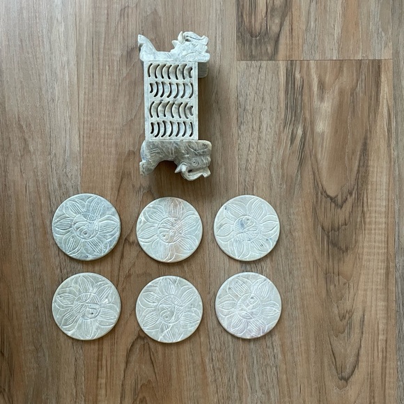 6 New Indian Marble Coasters - Picture 8 of 10